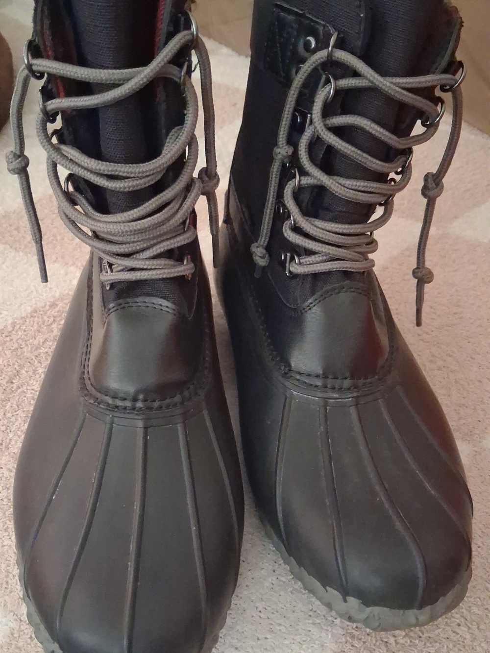 JBU Men's Black Lace-Up Rain & Snow Duck Boots Size 10